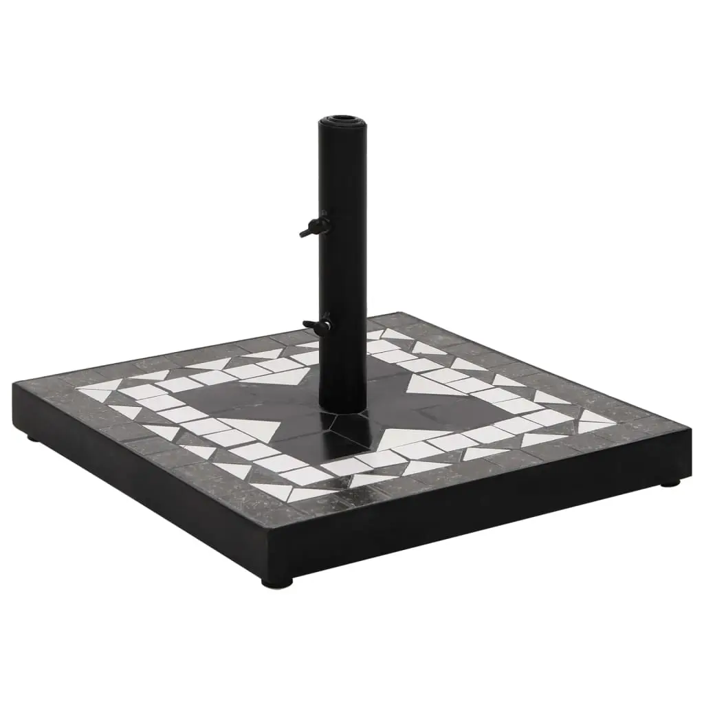 Parasol Base Black and White Square 12 kg 362224 - Home & Garden
