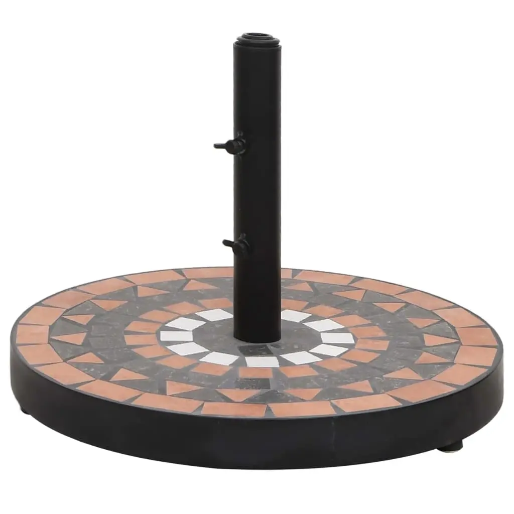 Parasol Base Terracotta and White Round 12 kg 362225 - Home & Garden