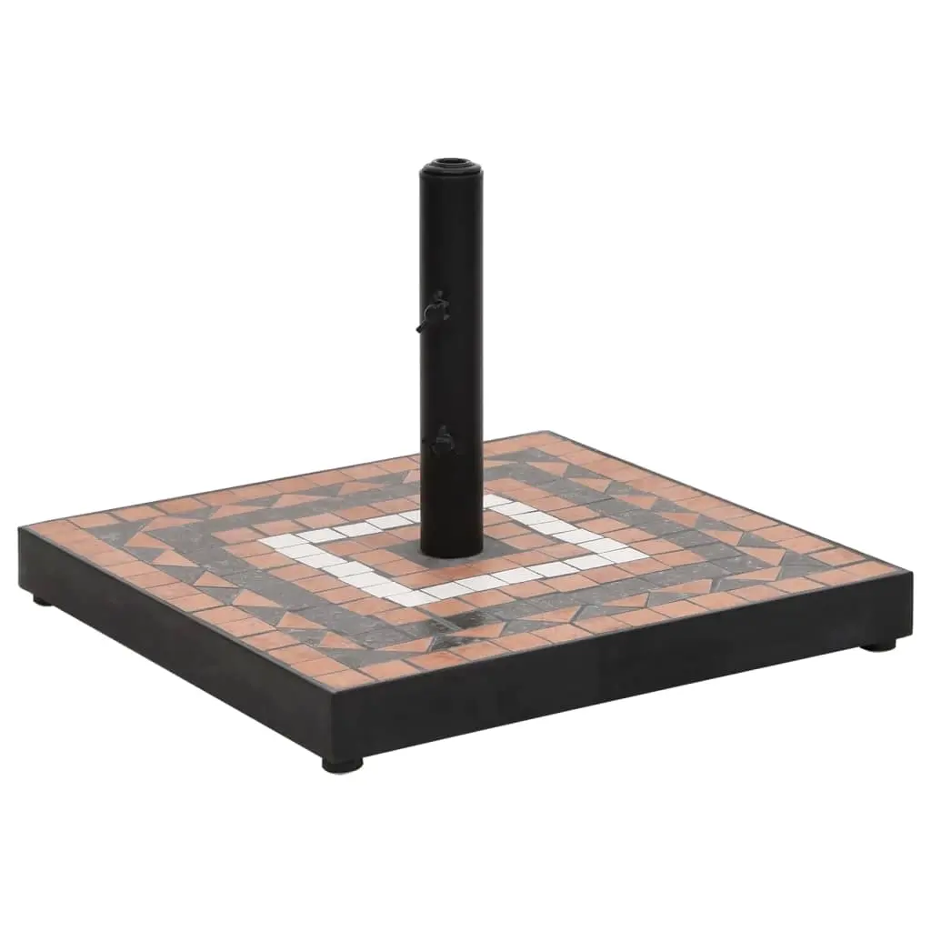 Parasol Base Terracotta and White Square 12 kg 362226 - Home & Garden