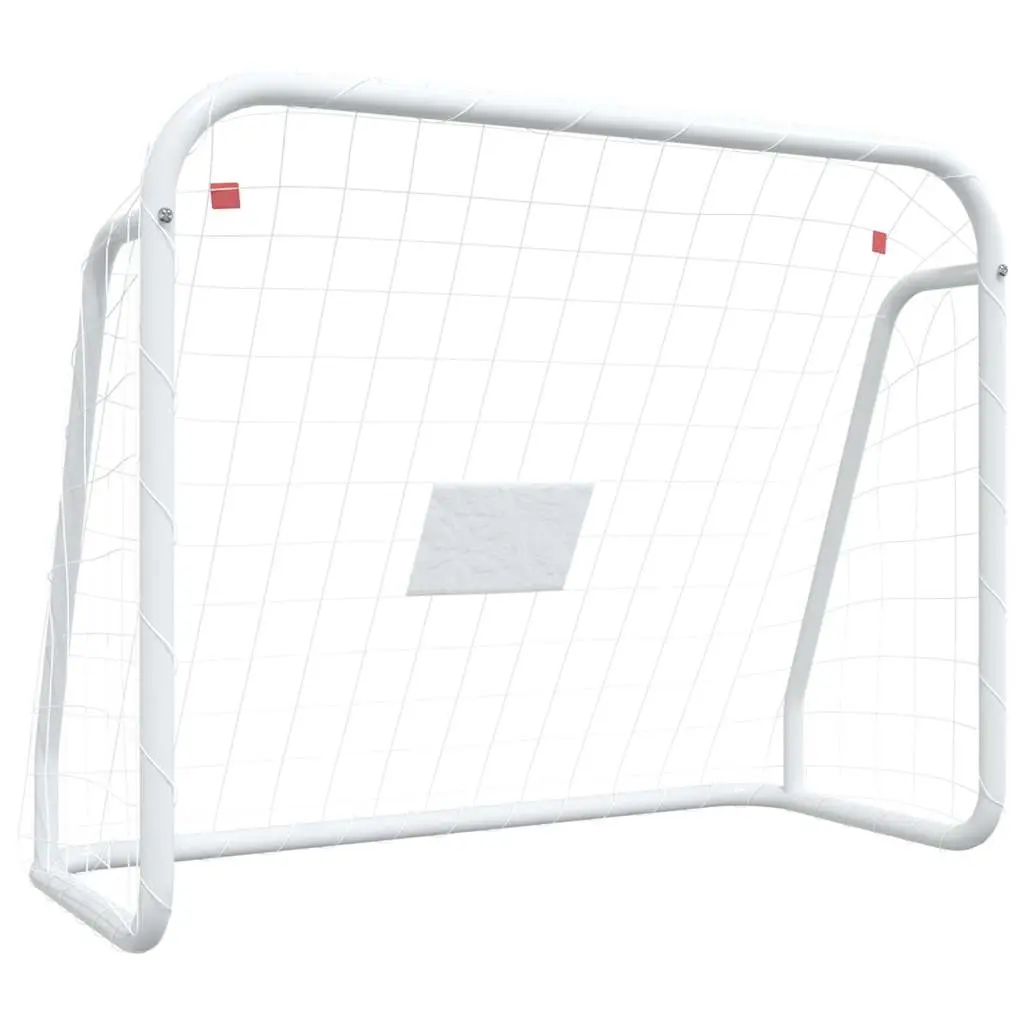 Football Goal with Net White 125x96x60 cm Steel&Polyester 93732 - Sports & Outdoor