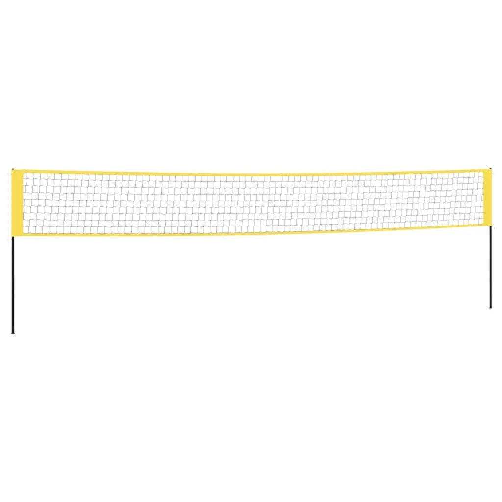 Badminton Net Yellow and Black 600x155 cm PE Fabric 93745 - Sports & Outdoor