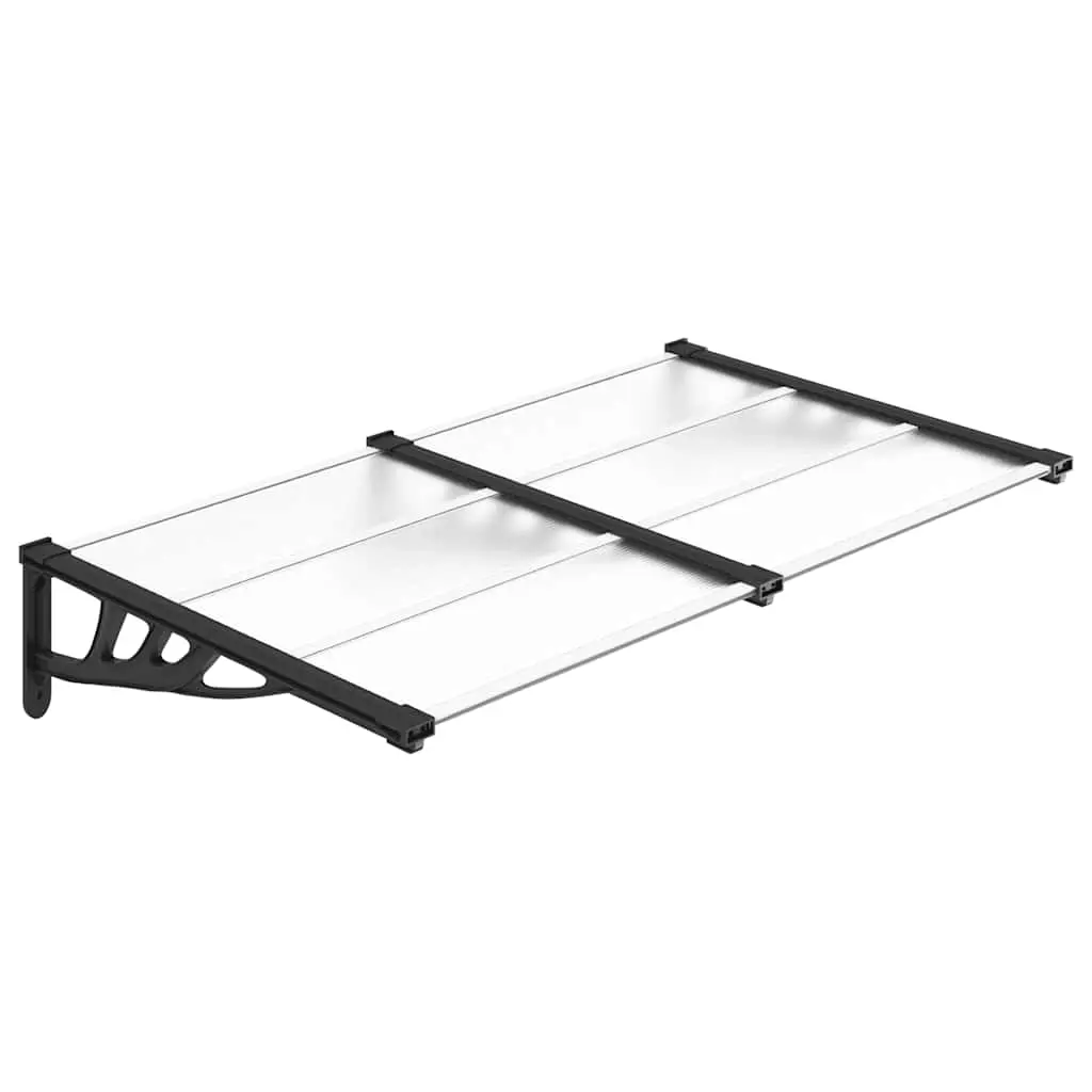 Door Canopy Black and Transparent 152.5x90 cm Polycarbonate 153684 - Home & Garden