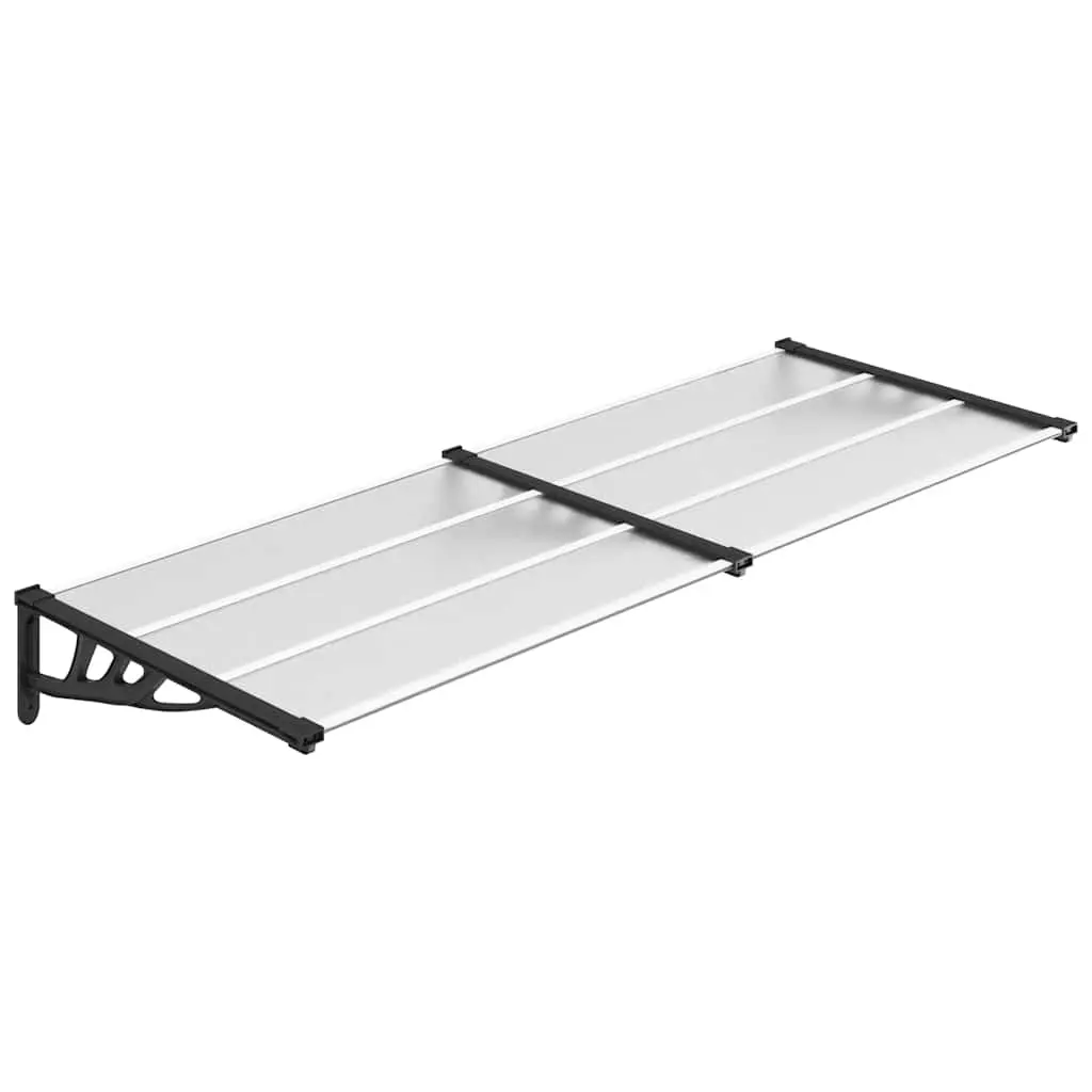 Door Canopy Black and Transparent 239x90 cm Polycarbonate 153686 - Home & Garden