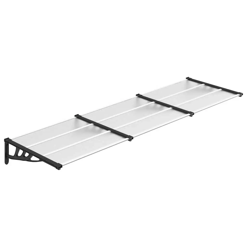 Door Canopy Black and Transparent 297.5x90 cm Polycarbonate 153687 - Home & Garden