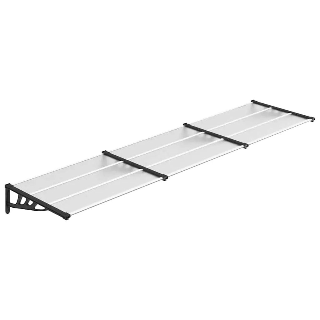 Door Canopy Black and Transparent 358.5x90 cm Polycarbonate 153688 - Home & Garden