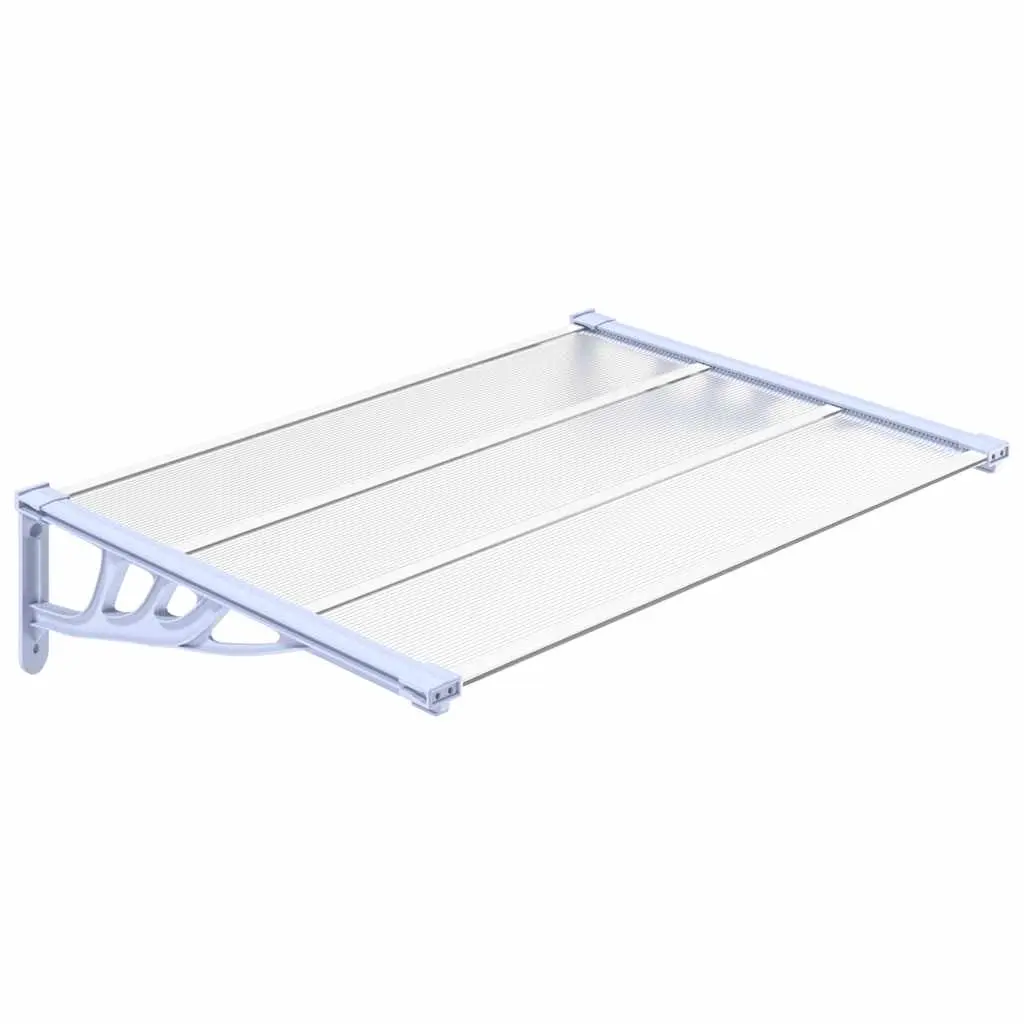 Door Canopy Grey and Transparent 122x90 cm Polycarbonate 153690 - Home & Garden