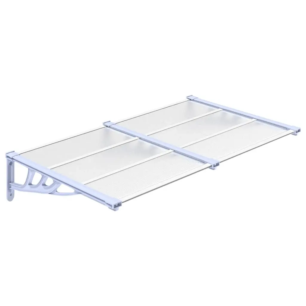 Door Canopy Grey and Transparent 152.5x90 cm Polycarbonate 153691 - Home & Garden