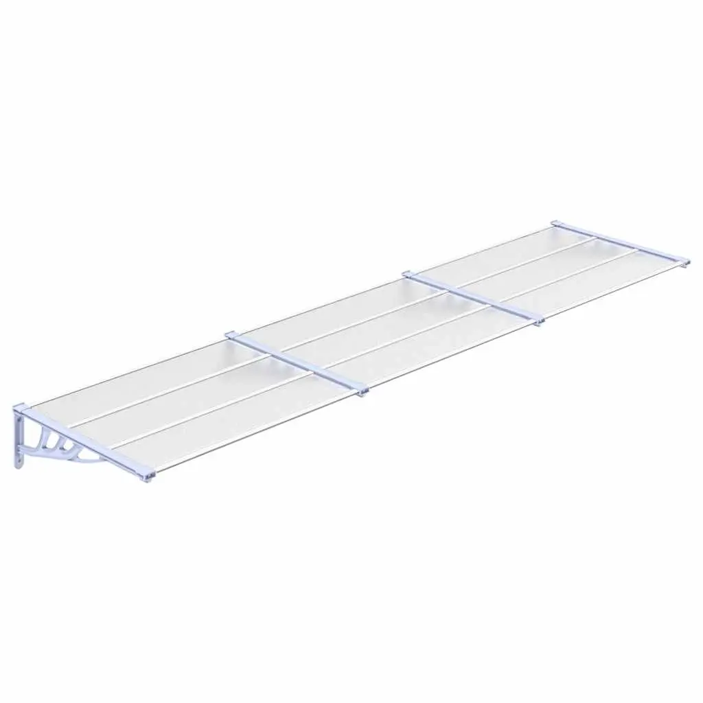 Door Canopy Grey and Transparent 358.5x90 cm Polycarbonate 153695 - Home & Garden
