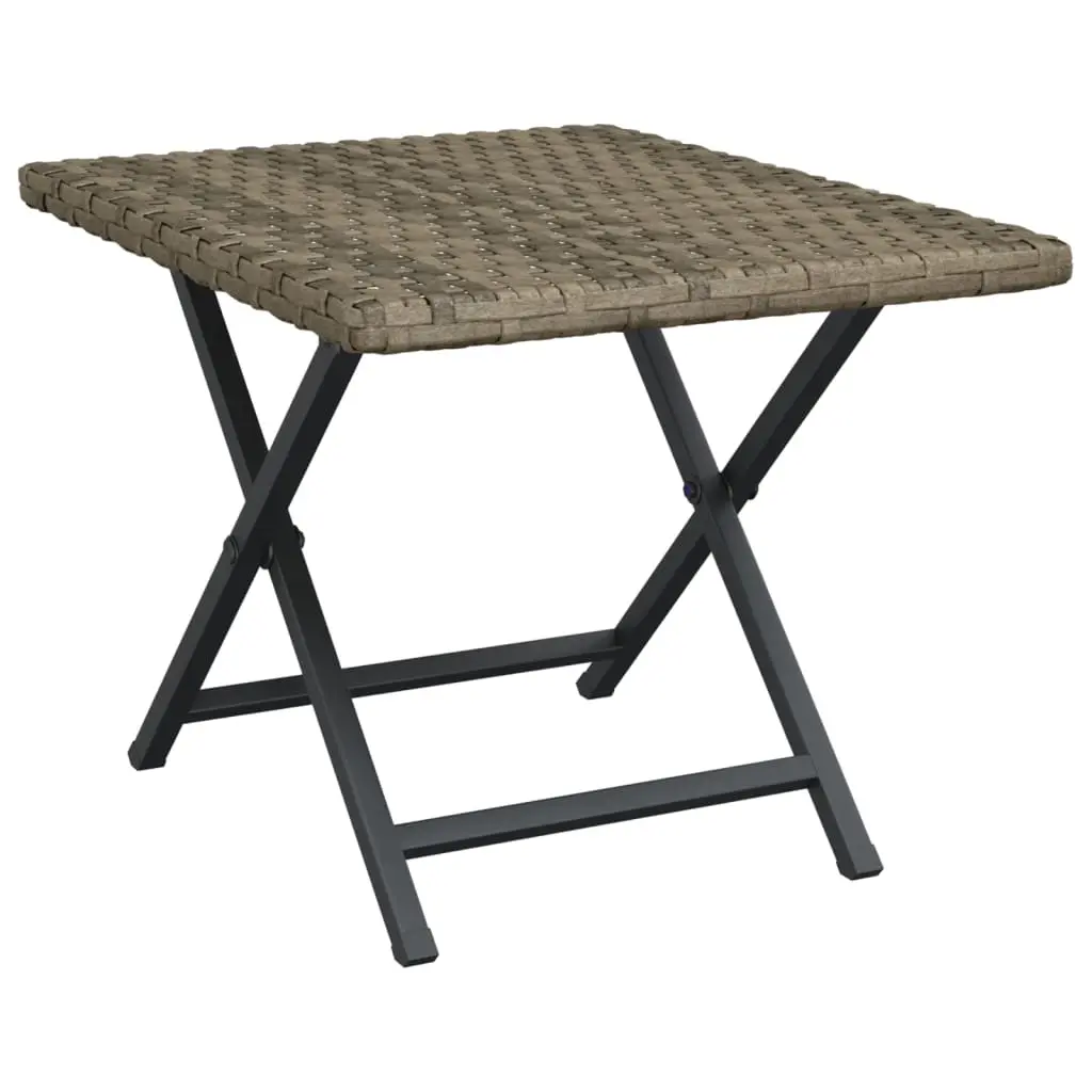 Folding Table Grey 45x35x32 cm Poly Rattan 362252 - Up to 65% off Outdoor Furniture