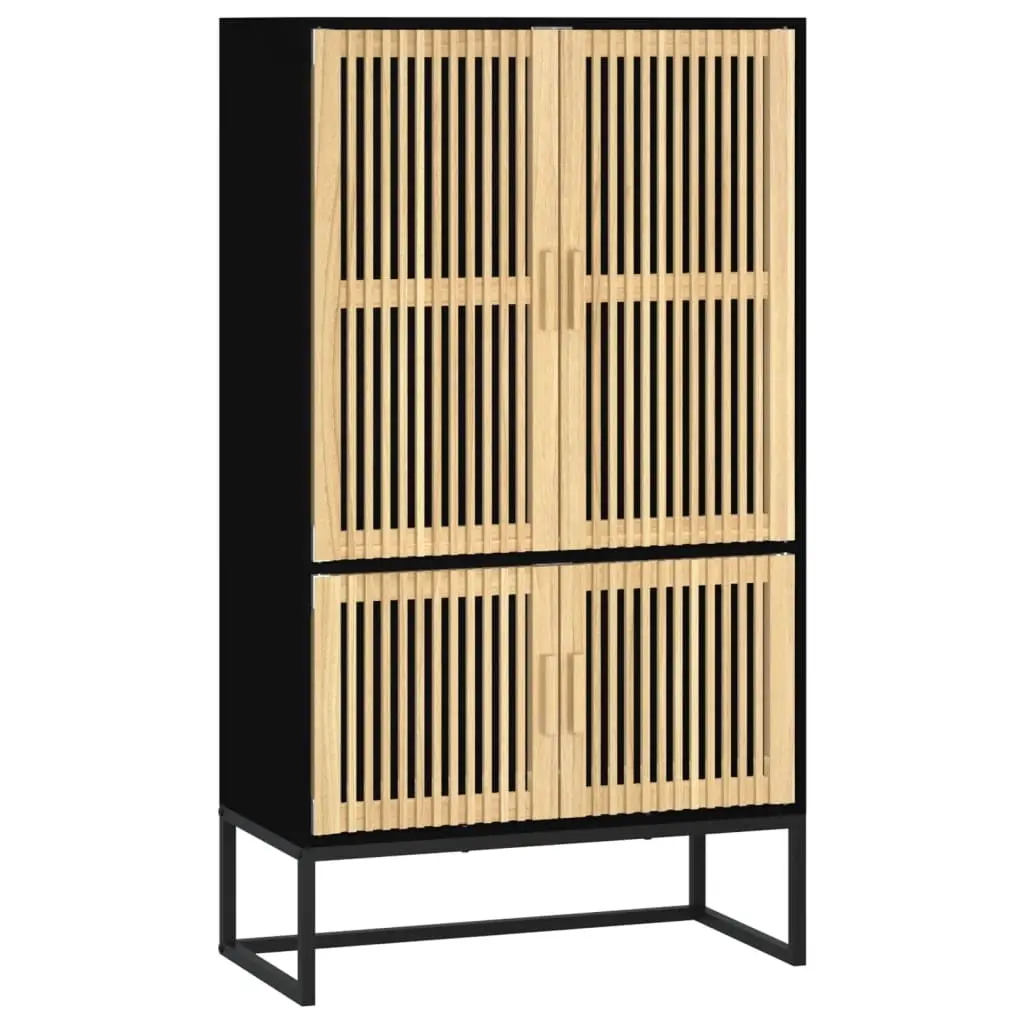 Highboard Black 70x35x125 cm Engineered Wood 352140 - Furniture