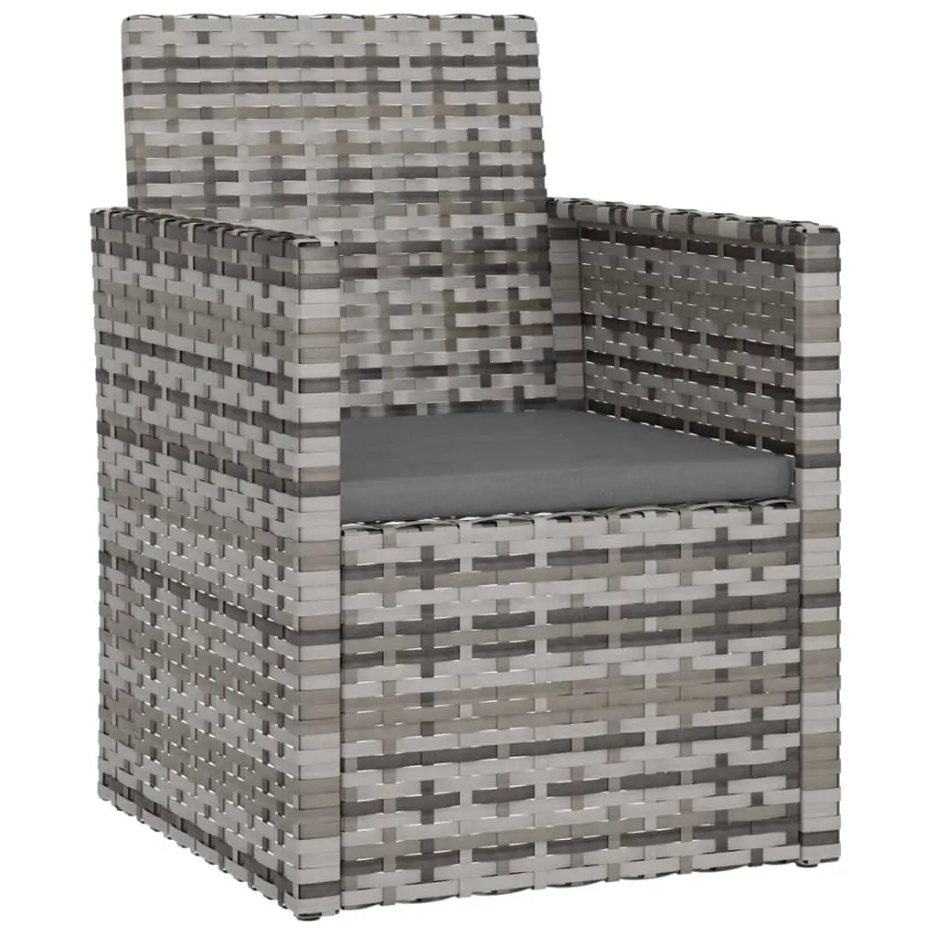 Garden Armchair with Cushion Grey Poly Rattan 362321 - Furniture