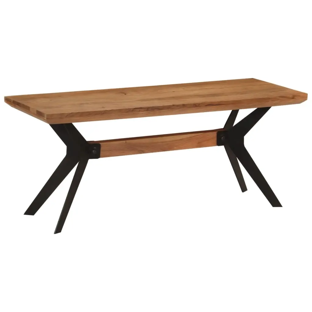 Dining Bench 110x40x46 cm Solid Wood Acacia and Steel 352057 - Furniture