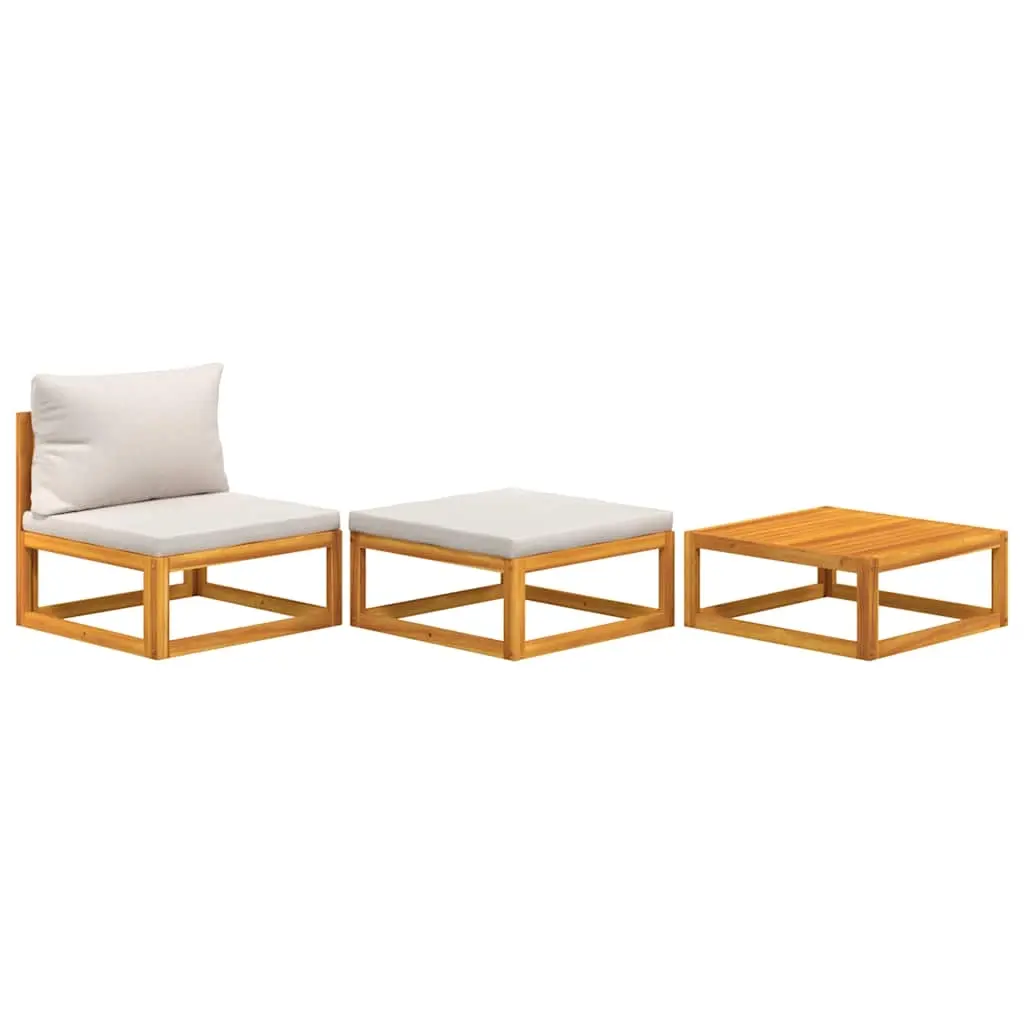 3 Piece Garden Lounge Set with Cushions Solid Wood Acacia 360009 - Furniture