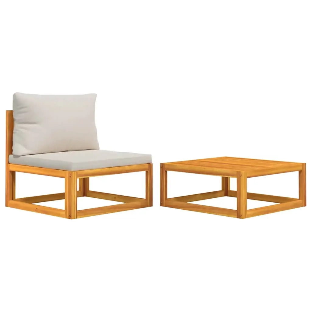 2 Piece Garden Sofa Set with Cushions Solid Wood Acacia 360011 - Furniture