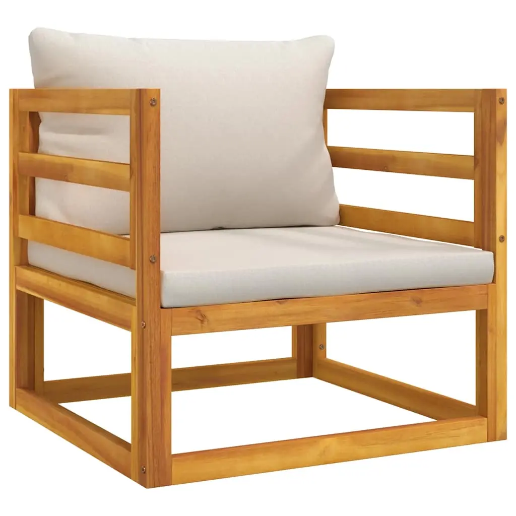 Garden Chair with Light Grey Cushions Solid Wood Acacia 360015 - Furniture