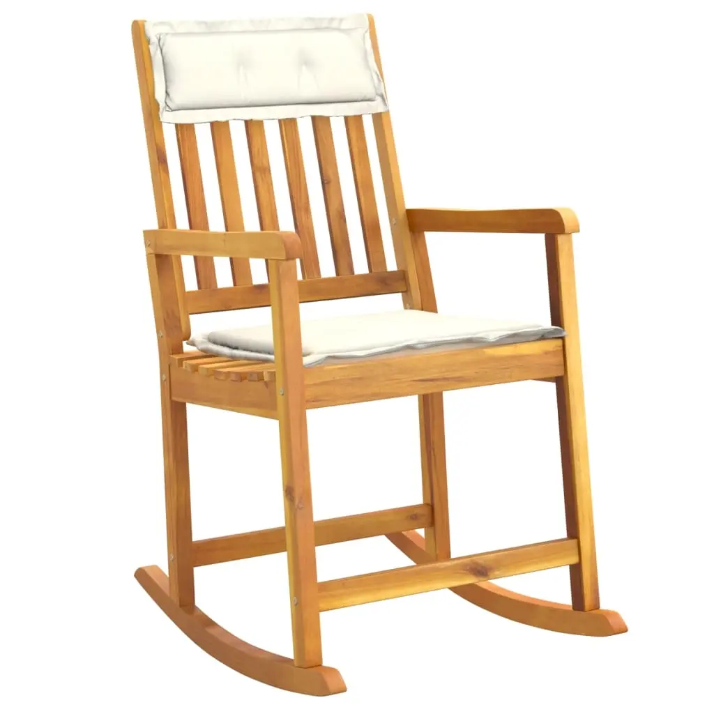 Rocking Chair with Cushions Solid Wood Acacia 360025 - Furniture