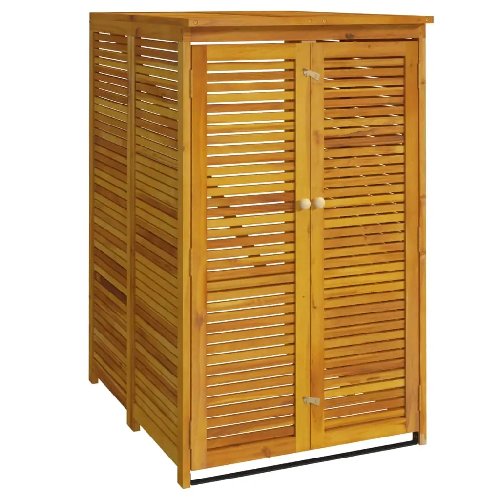 Single Garbage Bin Shed 70x89x117 cm Solid Wood Acacia 360027 - Home & Garden