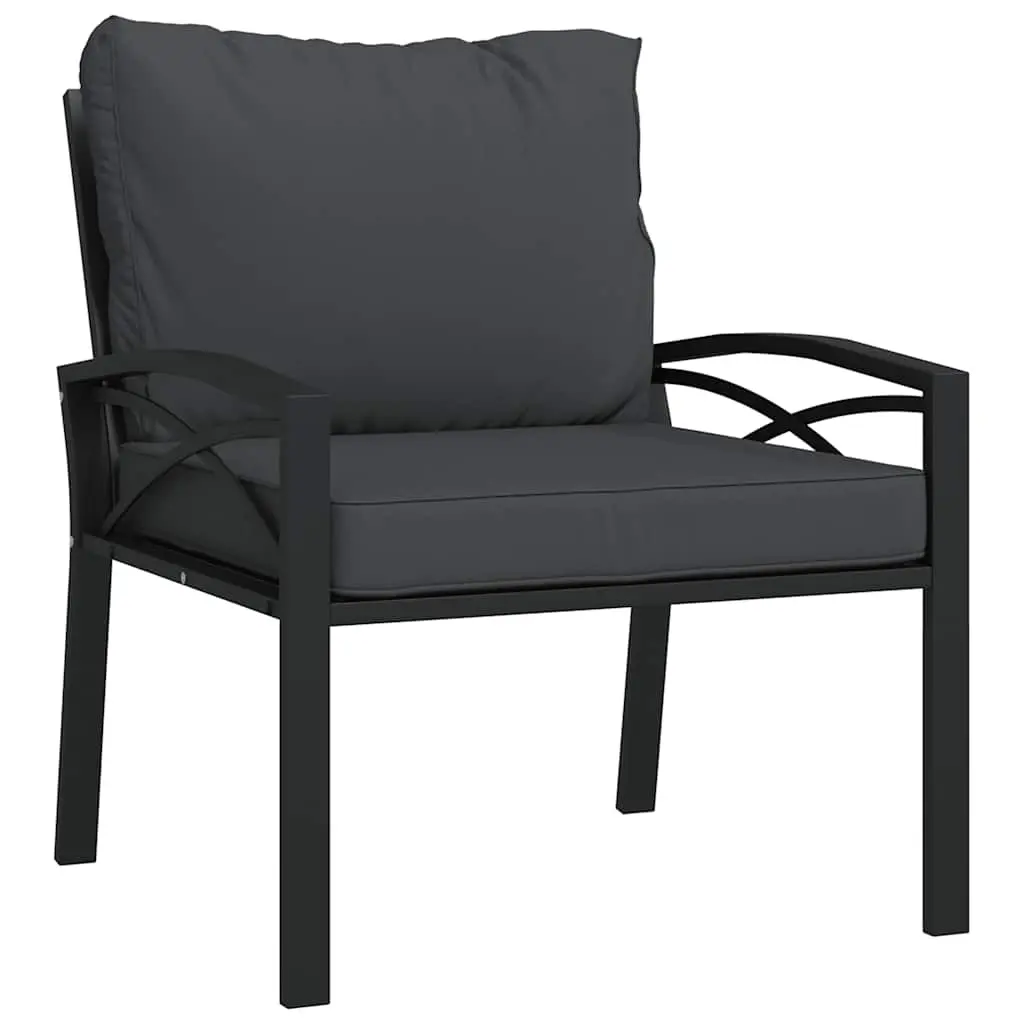 Garden Chair with Grey Cushions 68x76x79 cm Steel 362714 - Furniture