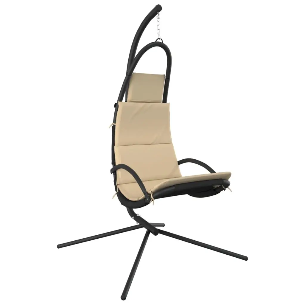 Garden Swing Chair with Cushion Cream Oxford Fabric and Steel 362727 - Home & Garden