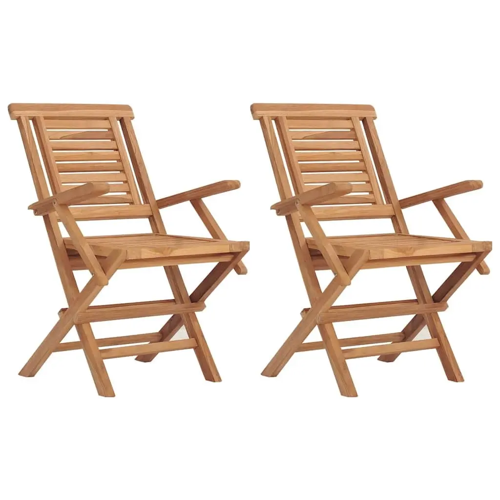 Folding Garden Chairs 2 pcs 56x63x90 cm Solid Wood Teak 362756 - Furniture