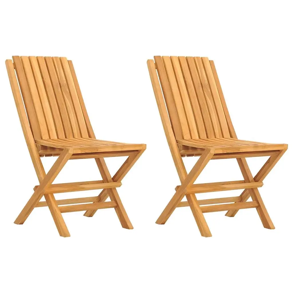 Folding Garden Chairs 2 pcs 47x47x89 cm Solid Wood Teak 362757 - Furniture