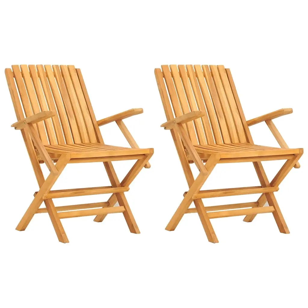 Folding Garden Chairs 2 pcs 61x67x90 cm Solid Wood Teak 362758 - Furniture