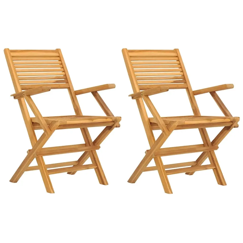 Folding Garden Chairs 2 pcs 55x62x90 cm Solid Wood Teak 362762 - Furniture