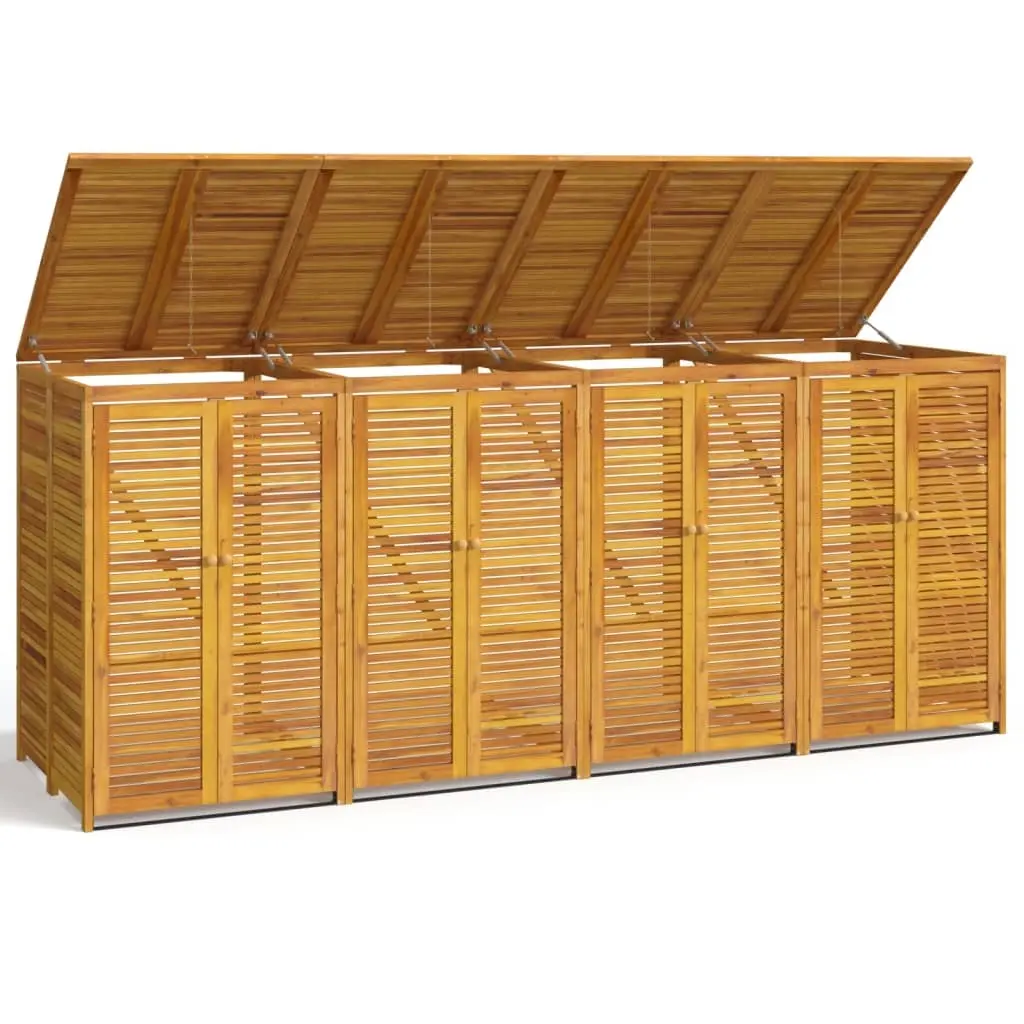 Quadruple Garbage Bin Shed 280x89x117 cm Solid Wood Acacia 3155241 - Home & Garden