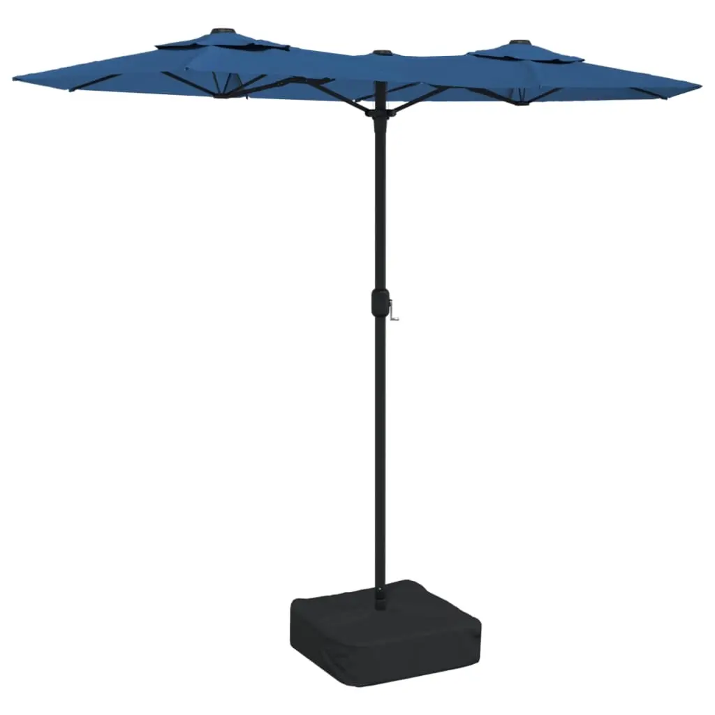 Double-Head Garden Parasol Azure Blue 316x145 cm 362968