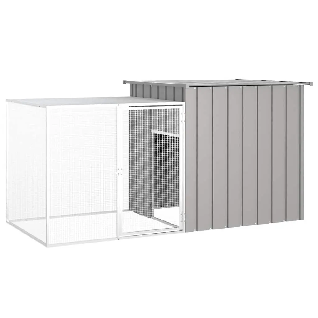 Rabbit Cage Grey 200x91x100 cm Galvanised Steel 3155528 - Pets