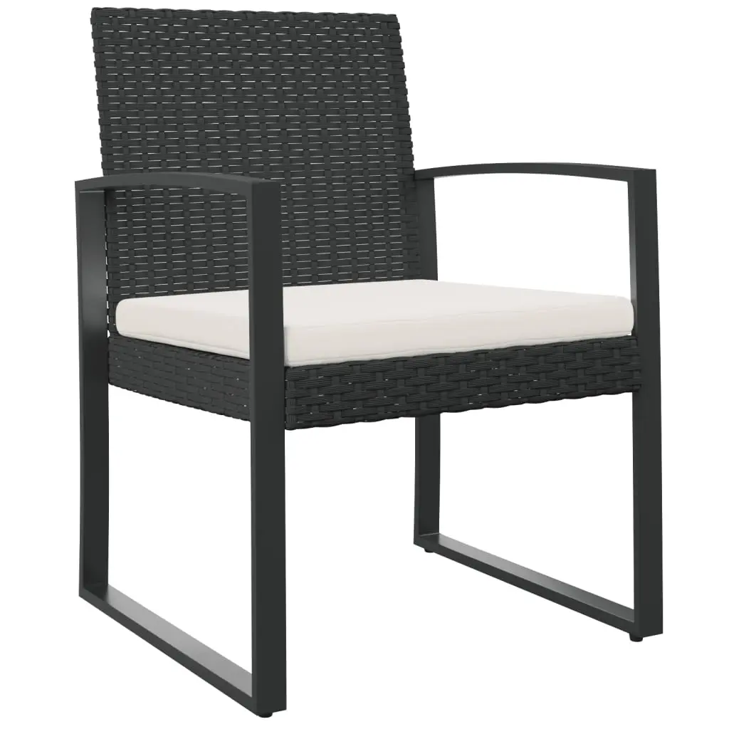 Garden Dining Chairs 2 pcs Black PP Rattan 360203 - Furniture