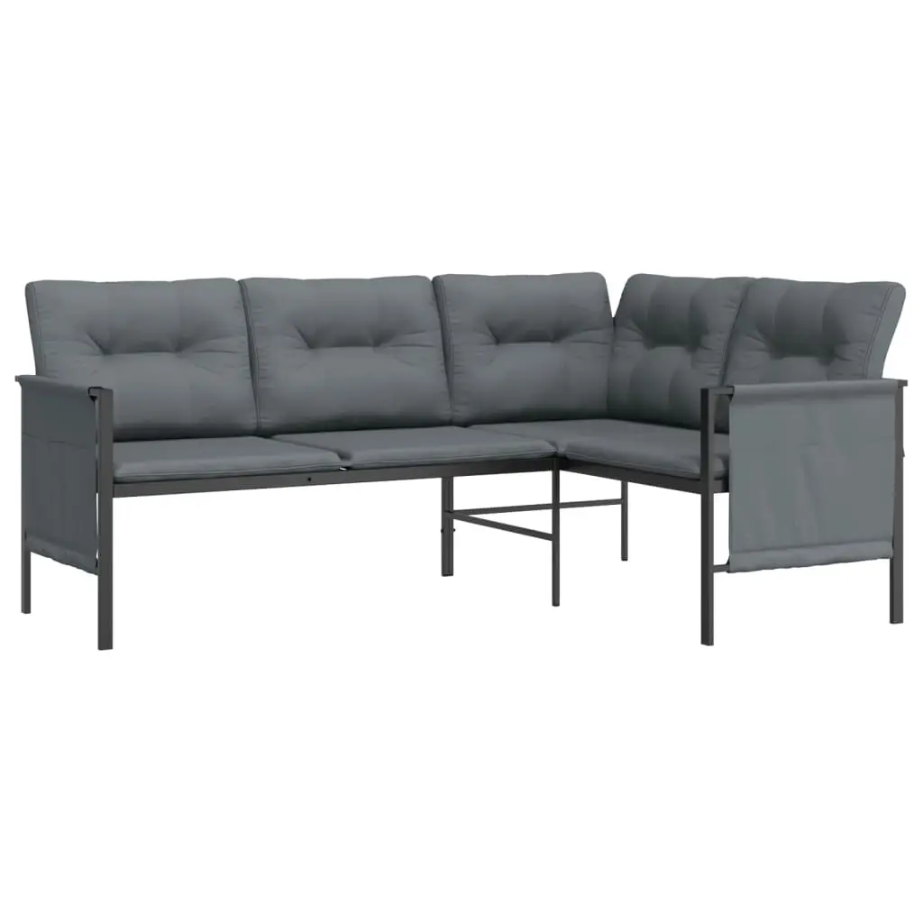 Garden Corner Sofa Anthracite Steel and Textilene 362811 - Furniture