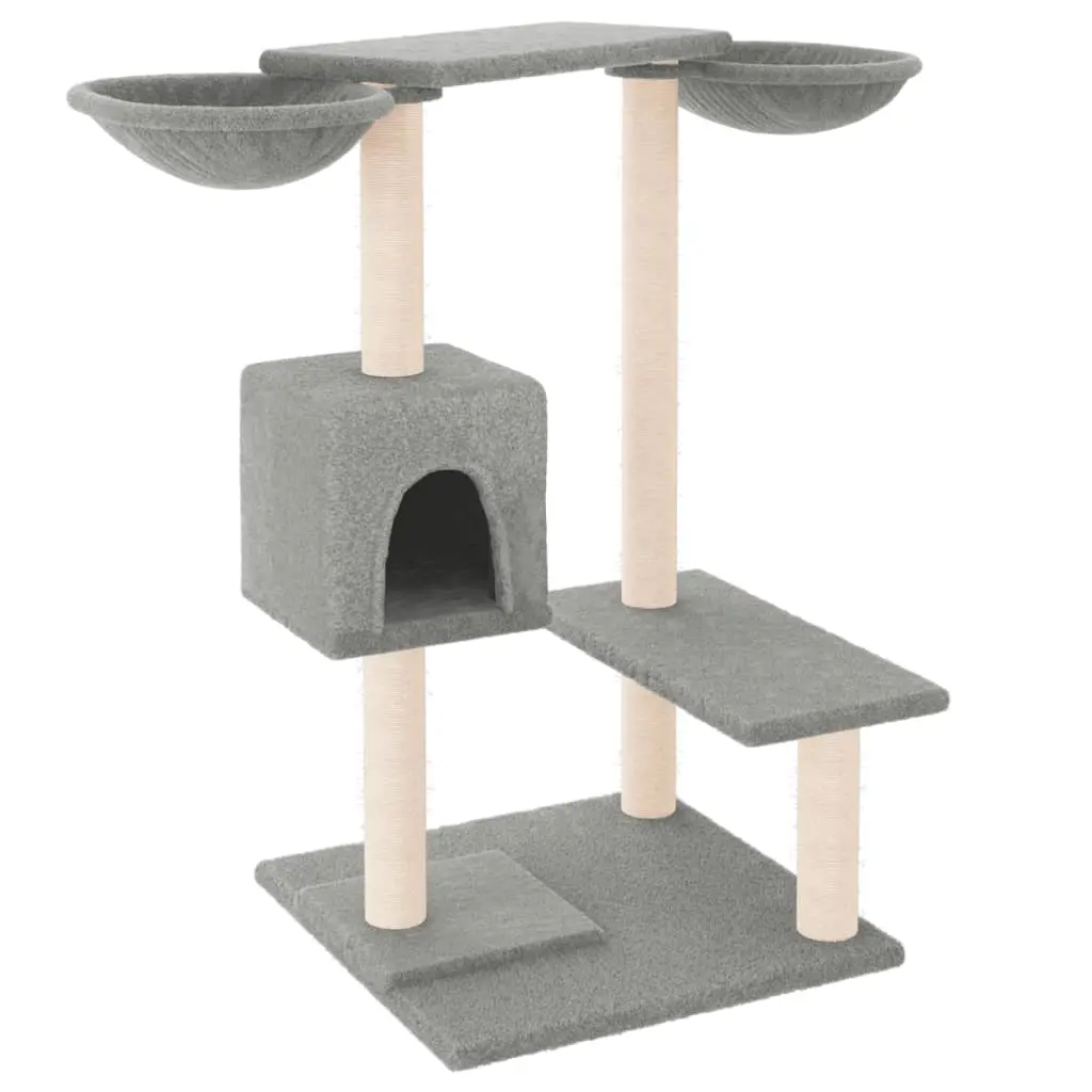 Cat Tree with Scratching Posts Light Grey 82 cm 171760 - Pets