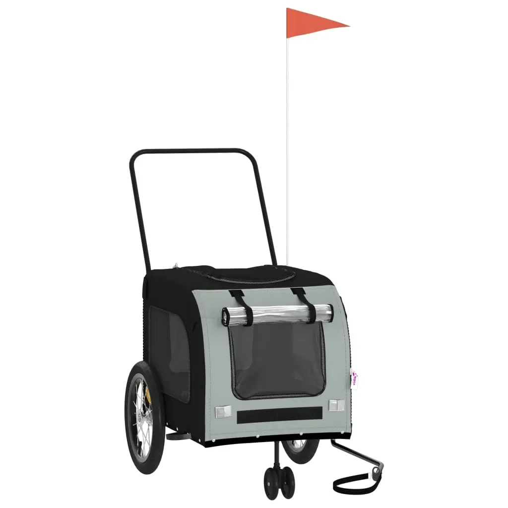 Pet Bike Trailer Black and Grey Oxford Fabric and Iron 93853 - Pets