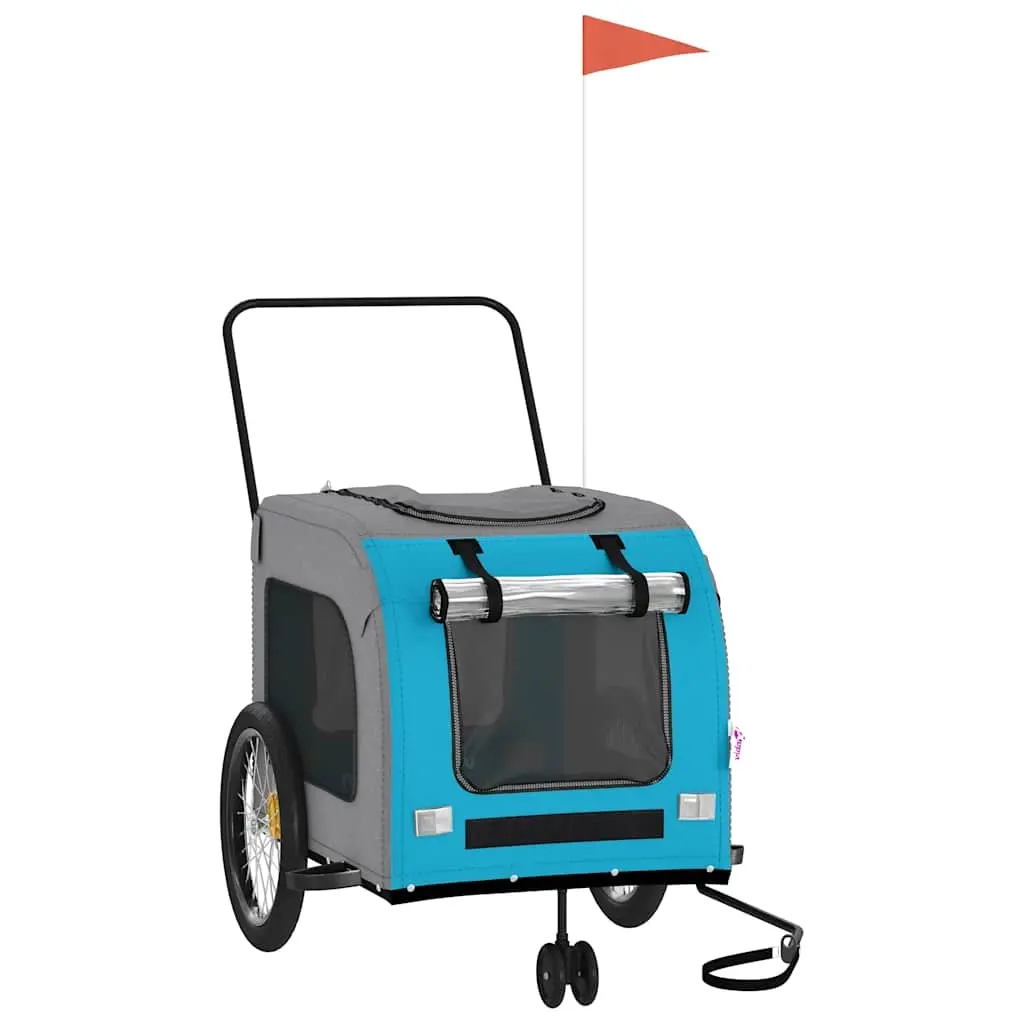 Pet Bike Trailer Blue and Grey Oxford Fabric and Iron 93862 - Pets