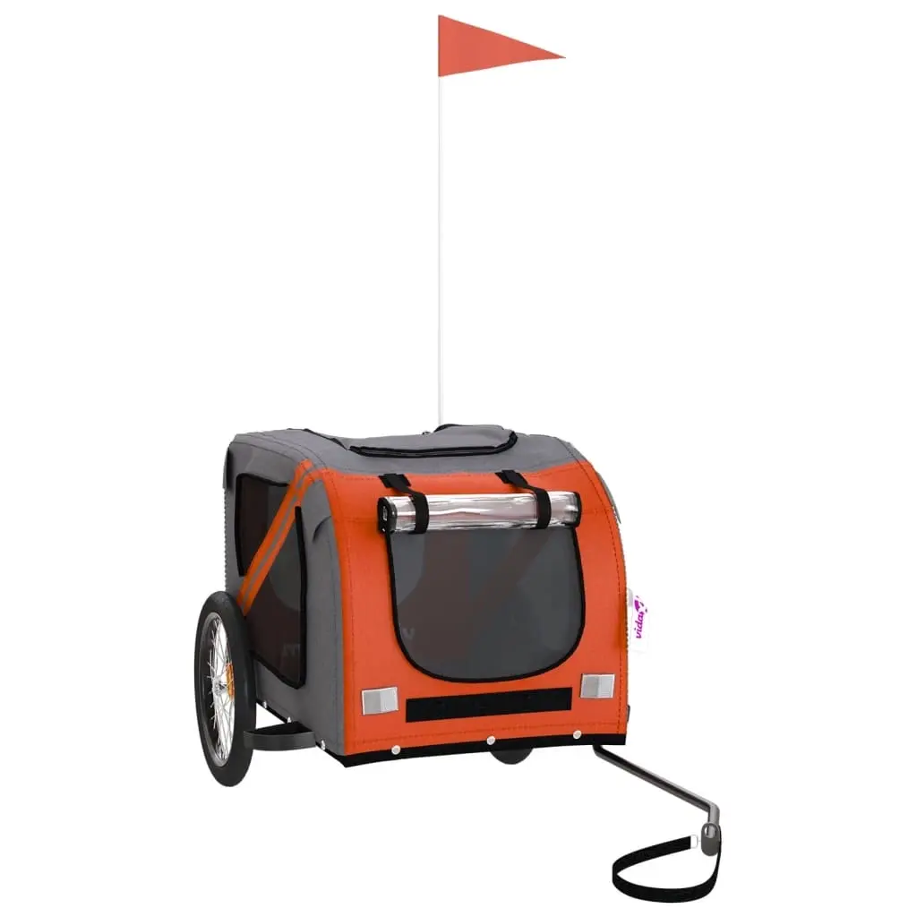 Pet Bike Trailer Orange and Black Oxford Fabric&Iron 93879 - Pets