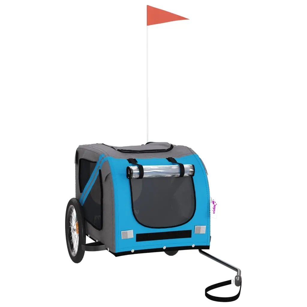 Pet Bike Trailer Blue and Grey Oxford Fabric and Iron 93883 - Pets