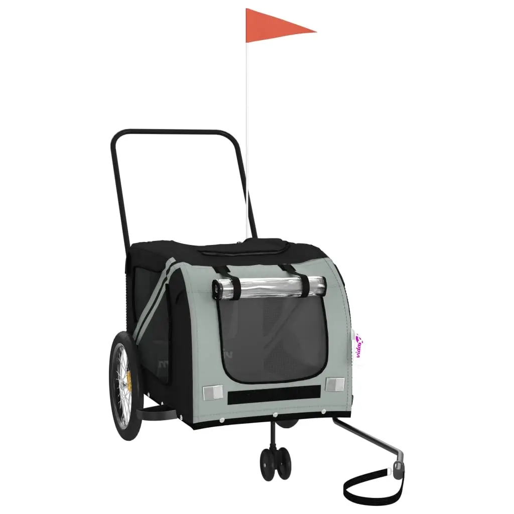 Pet Bike Trailer Grey and Black Oxford Fabric and Iron 93902 - Pets
