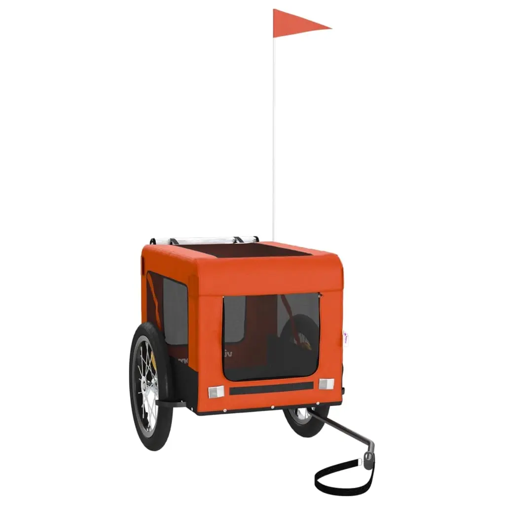 Pet Bike Trailer Orange and Black Oxford Fabric&Iron 93914 - Pets