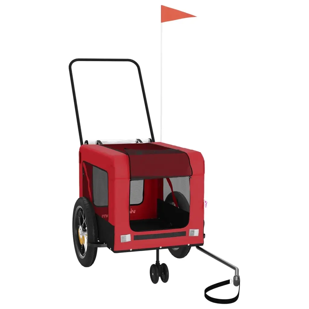 Pet Bike Trailer Red and Black Oxford Fabric and Iron 93929 - Pets