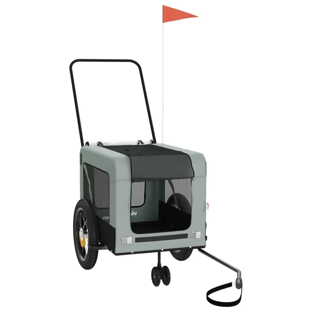 Pet Bike Trailer Grey and Black Oxford Fabric and Iron 93930 - Pets