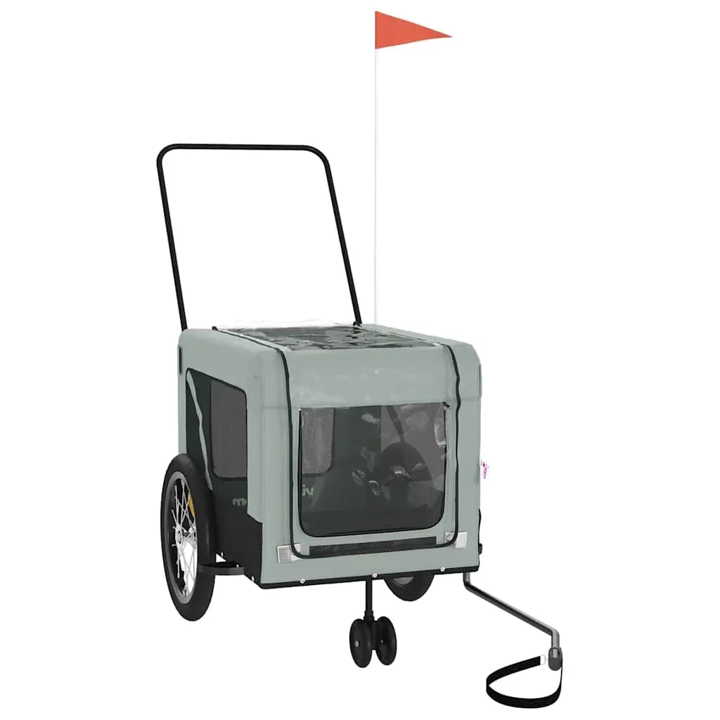Pet Bike Trailer Grey and Black Oxford Fabric and Iron 93937 - Pets