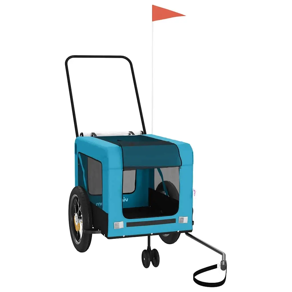 Pet Bike Trailer Blue and Black Oxford Fabric and Iron 93946 - Pets
