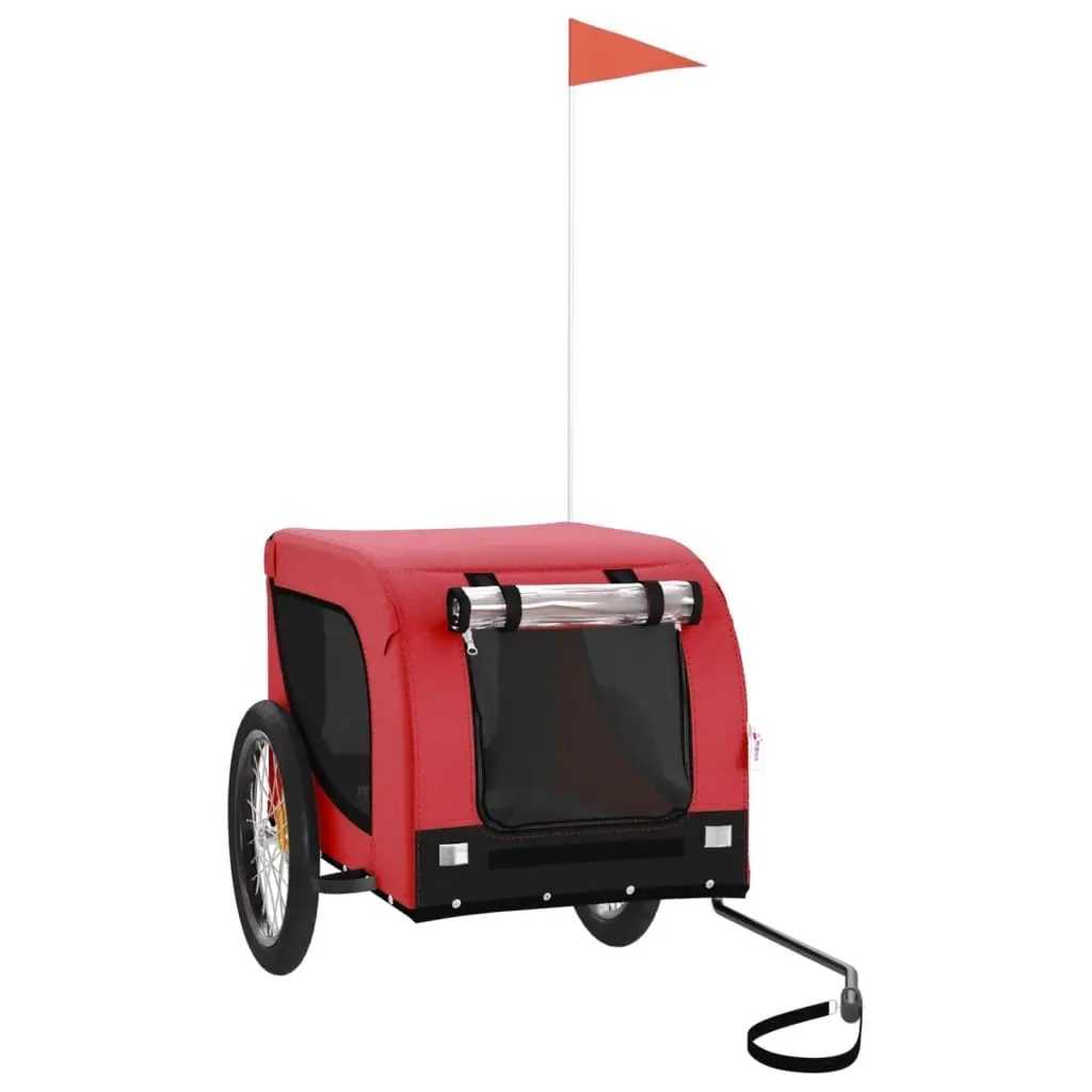 Pet Bike Trailer Red and Black Oxford Fabric and Iron 94006 - Pets