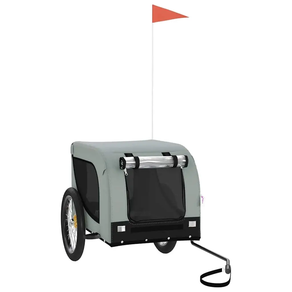 Pet Bike Trailer Grey and Black Oxford Fabric and Iron 94007 - Pets