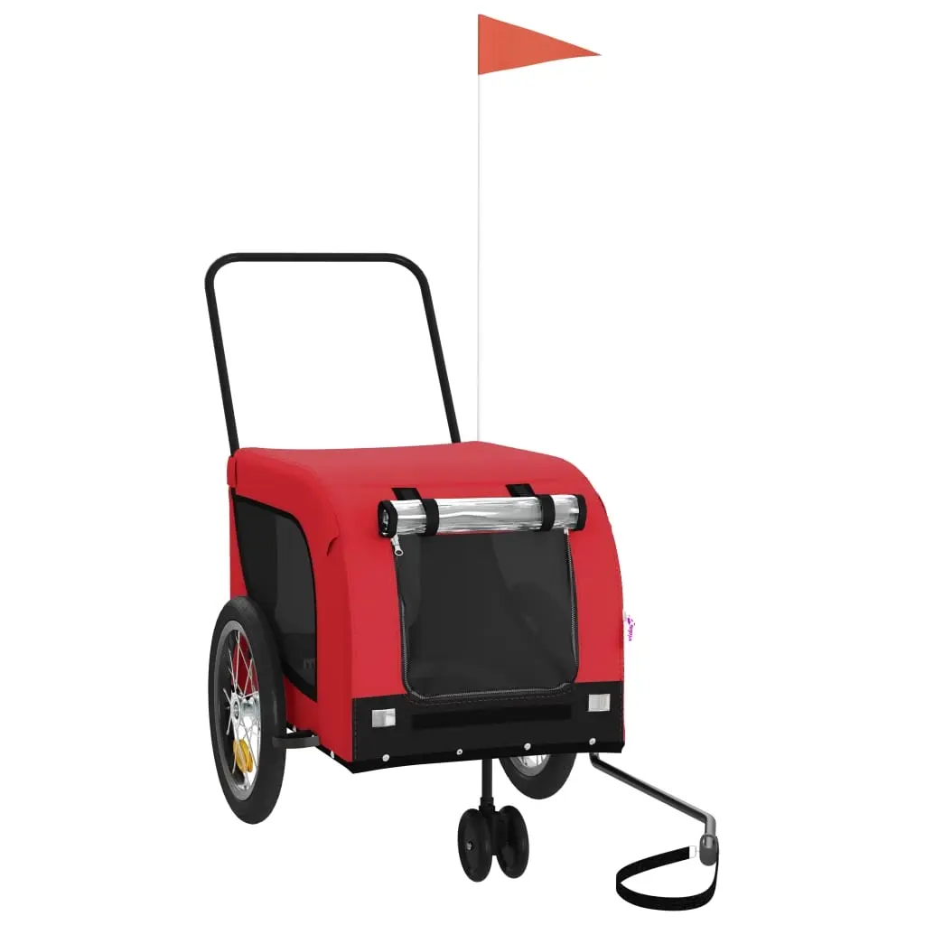 Pet Bike Trailer Red and Black Oxford Fabric and Iron 94020 - Pets