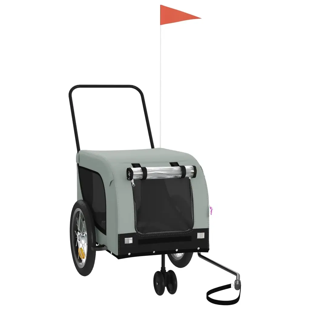 Pet Bike Trailer Grey and Black Oxford Fabric and Iron 94021 - Pets