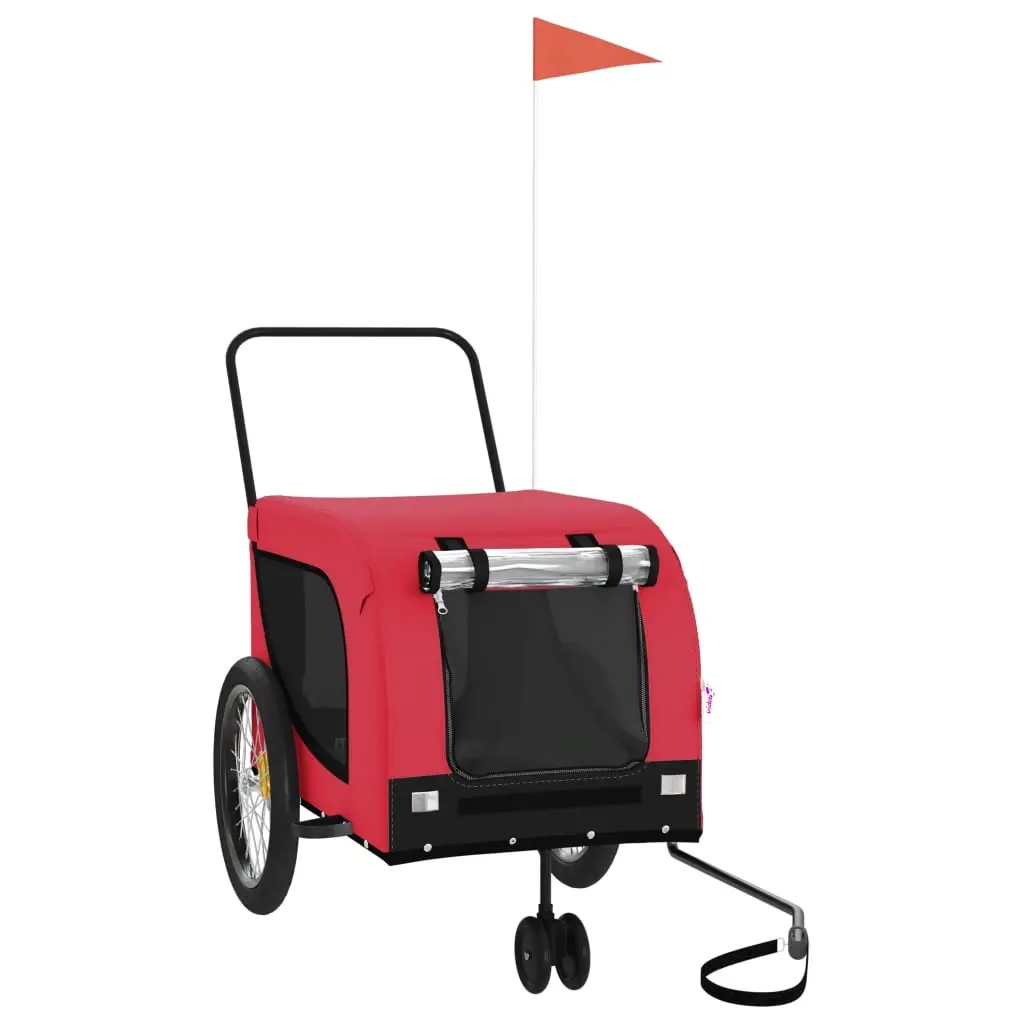 Pet Bike Trailer Red and Black Oxford Fabric and Iron 94027 - Pets