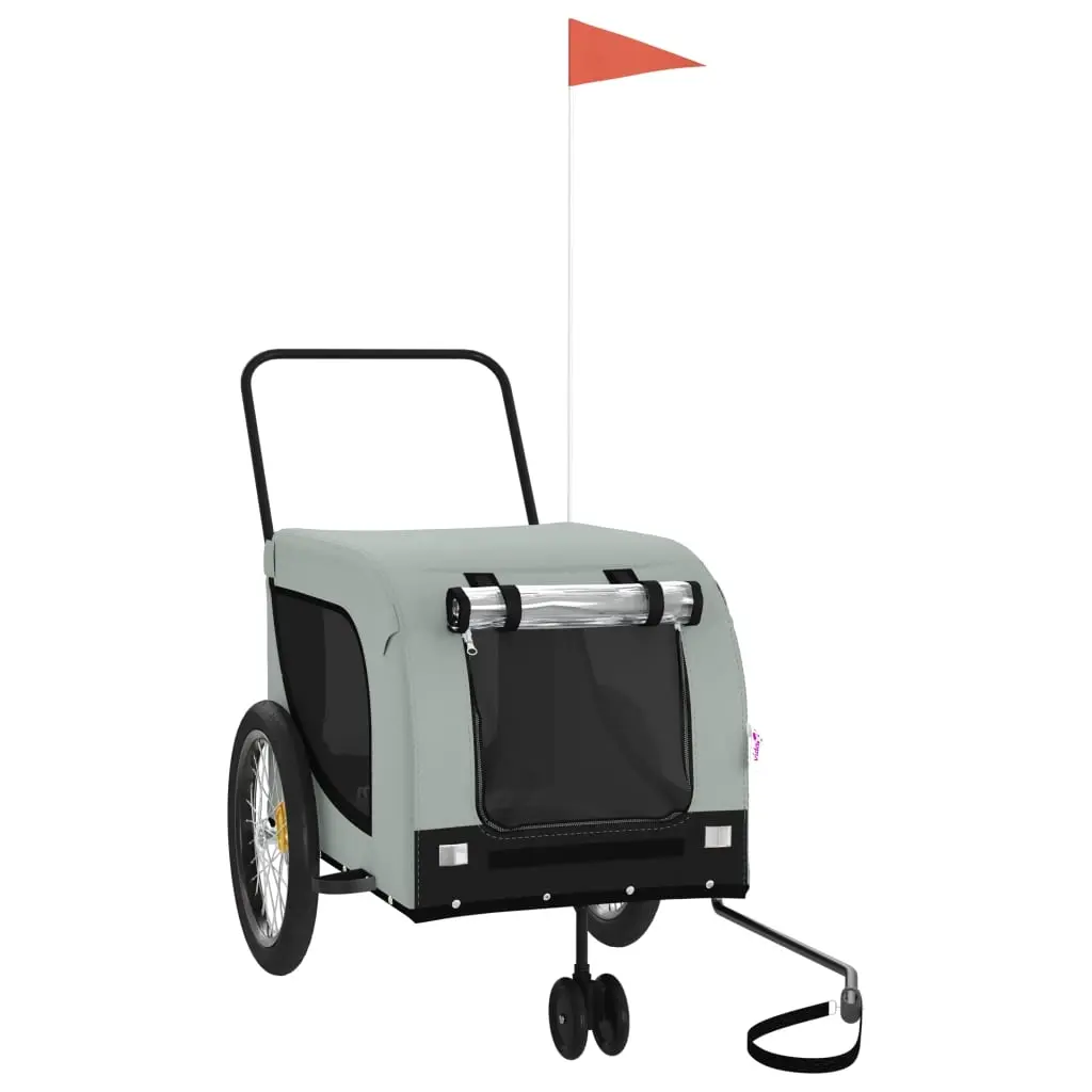 Pet Bike Trailer Grey and Black Oxford Fabric and Iron 94028 - Pets