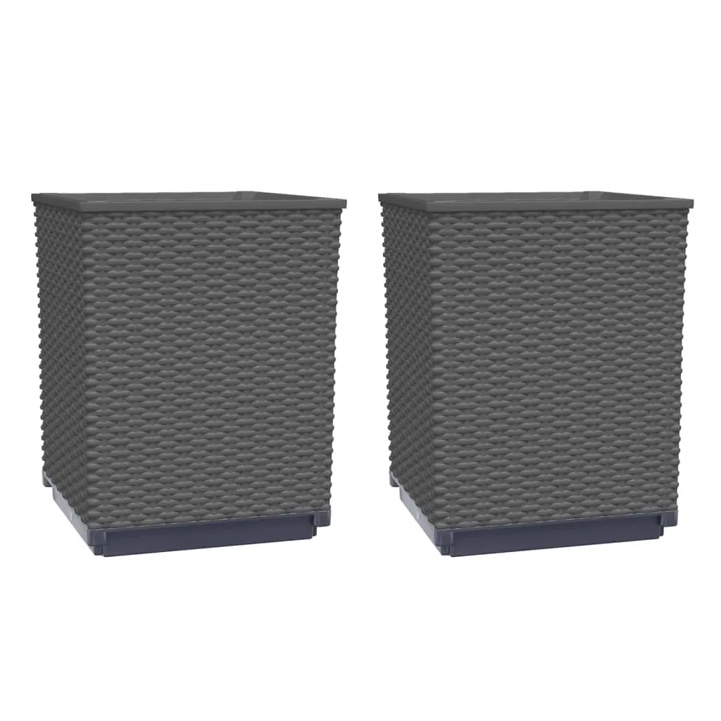 Planters 2 pcs Black 30x30x37 cm Polypropylene 364182 - Home & Garden